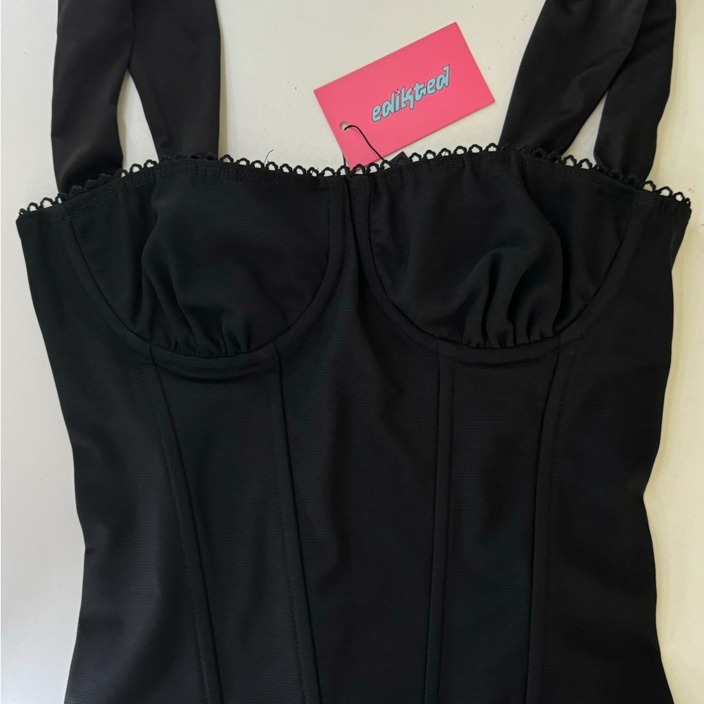 Marcella Wide Strap Mesh Corset Top